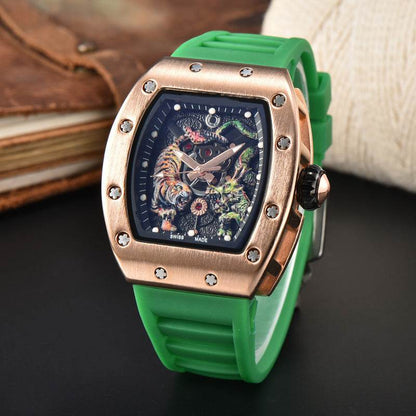 Buy Center Dragon Tiger Quartz Watch - Stylish Alloy Male Timepiece - Buy Center