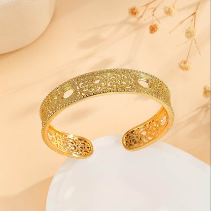 Buycenter Luxury Gold Bracelet - Hollow Lace Flower Design Jewelry - Buy Center