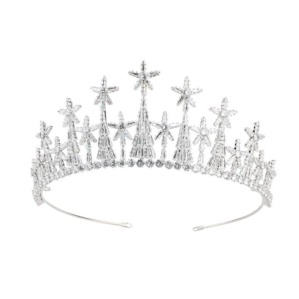 Elegant Zircon Bridal Crown - Luxury Wedding Hair Jewelry, 2025 Style - Buy Center