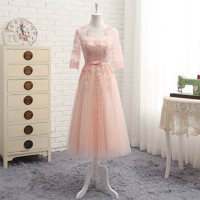Buycenter Wedding Mid-Length Dress - Elegant Banquet Evening Gown - Buy Center