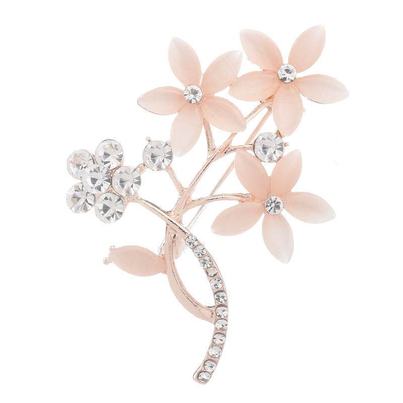 High-End Flower Corsage Opal Vintage Brooch - Elegant Wedding Accessory - Buy Center