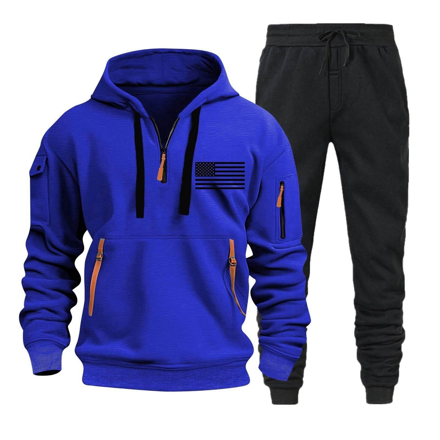 Autumn Winter Multi-Pocket Hoodie Suit - Stylish Sportswear for Men - Buy Center