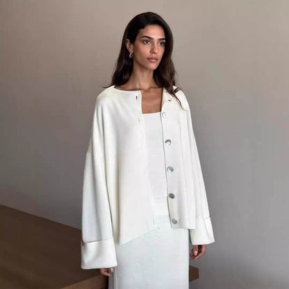 Buycenter Women's Knitting Cardigan - Loose Fit Pullover for Autumn/Winter - Buy Center