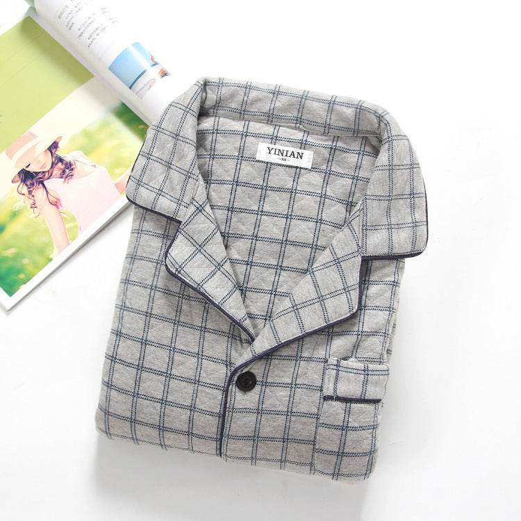 Men's Cotton Air Pajamas - Stylish V-Neck Cardigan for Comfort - Buy Center