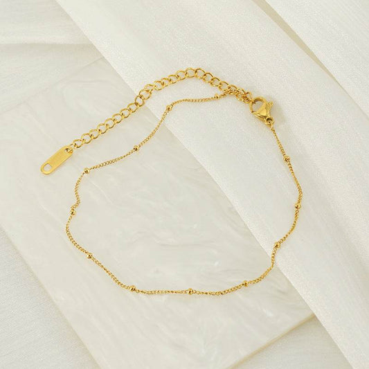 Elegant Stainless Steel Bead Anklet - Geometric Design for Women - Buy Center