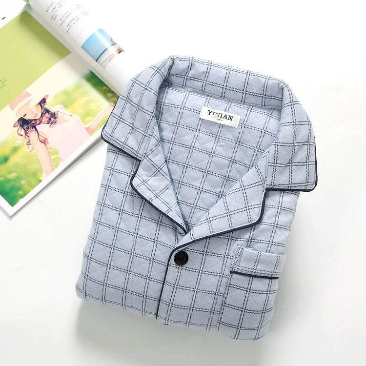 Men's Cotton Air Pajamas - Stylish V-Neck Cardigan for Comfort - Buy Center