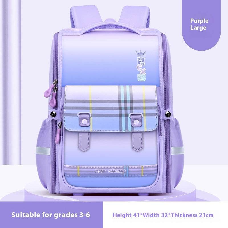 Plaid Schoolbag with Spine Protection - Ultra-Light Waterproof Backpack for Boys - Buy Center