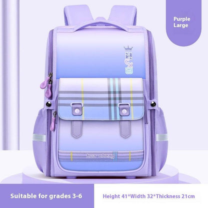 Plaid Schoolbag with Spine Protection - Ultra-Light Waterproof Backpack for Boys - Buy Center