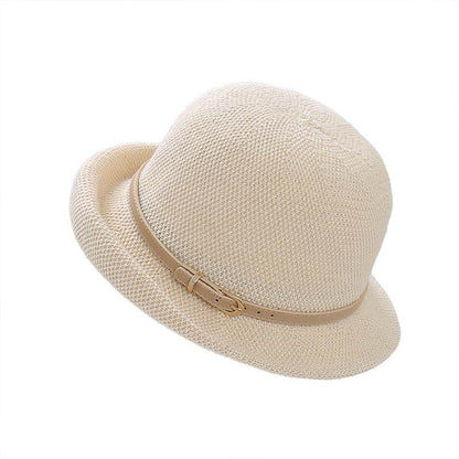 Buycenter Women's Adjustable Metal Leather Ring Bucket Hat - Sunscreen & Breathable - Buy Center