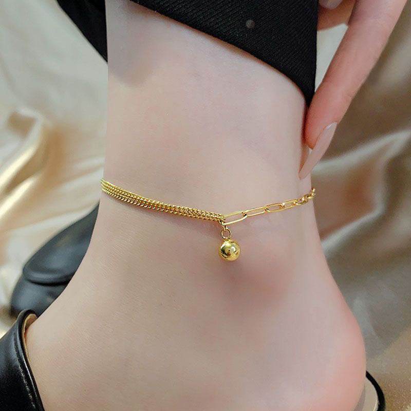 Buy Center Small Golden Balls Titanium Steel Anklet for Women - Buy Center