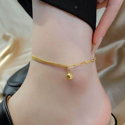 Buy Center Small Golden Balls Titanium Steel Anklet for Women - Buy Center