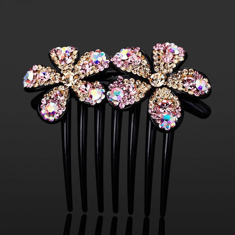 Inserting Comb Hair Ornament - Korean Bow with Sparkling Austrian Diamonds - Buy Center