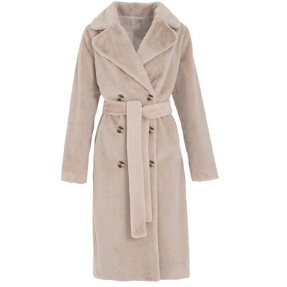 Women's Thick Mink Velvet Trench Coat - Warm & Stylish for Autumn/Winter - Buy Center