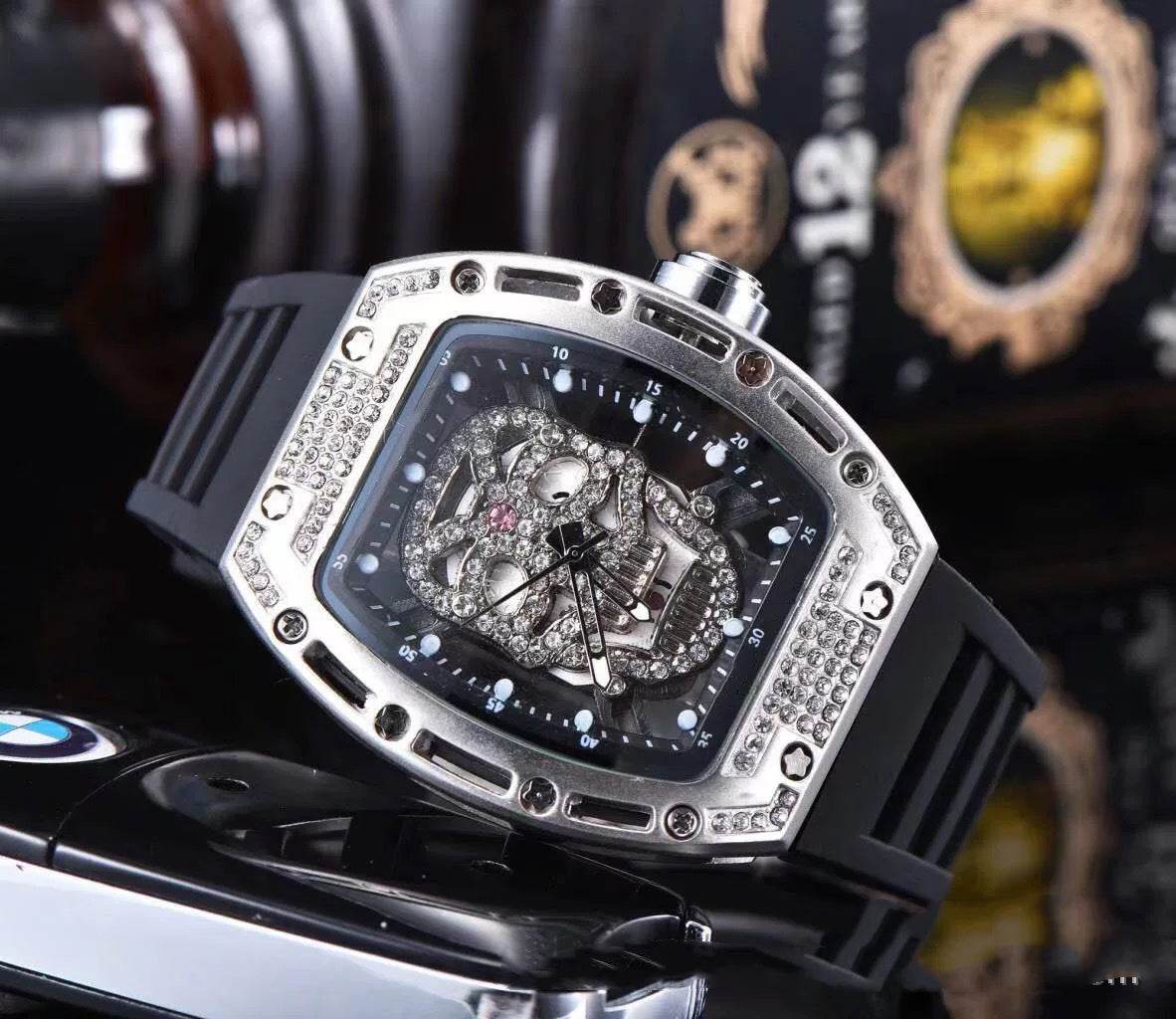 Buycenter Men's Silicone Quartz Watch - Tonneau Shape, Stylish Design - Buy Center