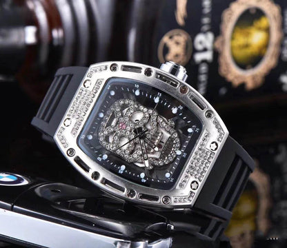 Buycenter Men's Silicone Quartz Watch - Tonneau Shape, Stylish Design - Buy Center