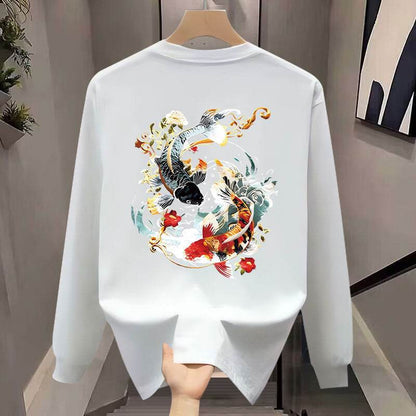 Buycenter Men's Trendy Cotton Long Sleeve T-shirt - Cartoon Design - Buy Center