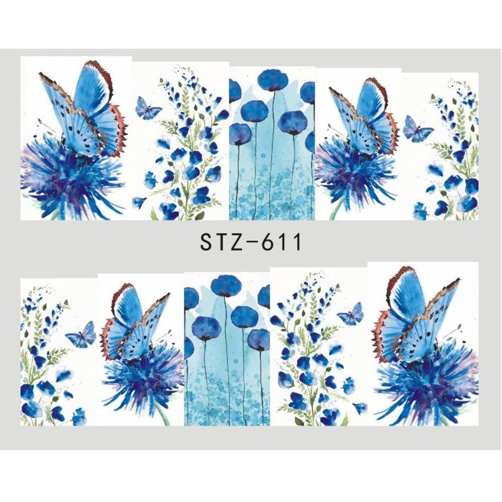Butterfly Flower Nail Art Stickers - DIY Water Transfer Decals for Manicures - Buy Center