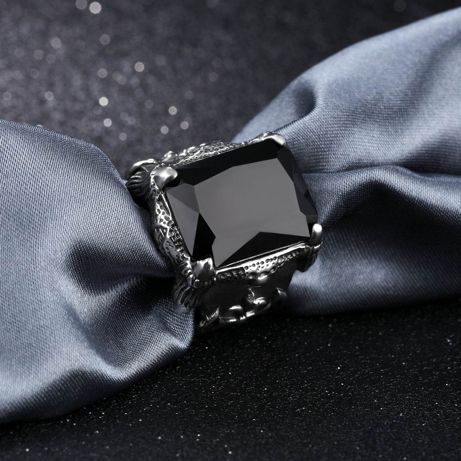 Stylish Titanium Steel Men's Zircon Ring - Trendy Geometric Design 2025 - Buy Center