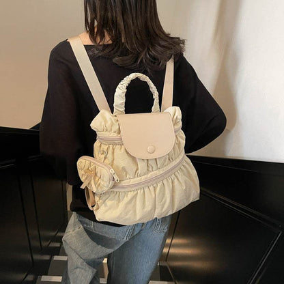 Women's Fashionable Pleated Backpack - Stylish, Wear-Resistant & Trendy - Buy Center
