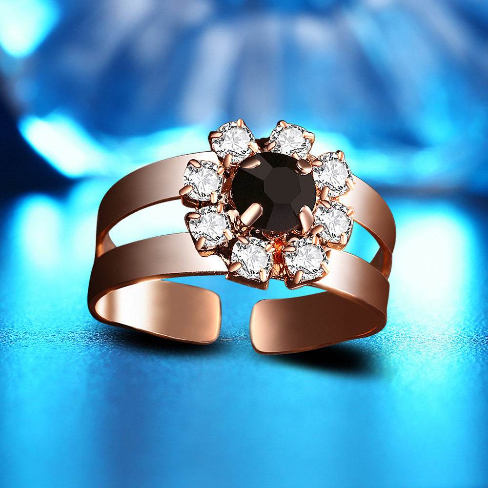 Elegant Flower Jewelry Set - Silver Necklace, Earrings, Ring & Bracelet - Buy Center