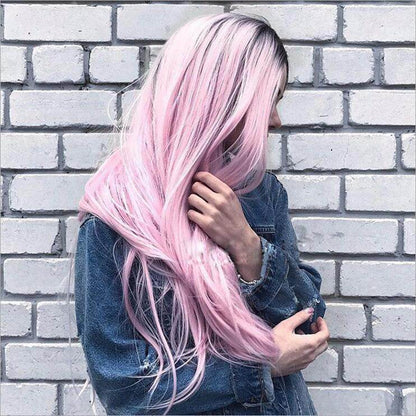 Long Straight Gradient Fake Hair - Chic Synthetic Wig for All Skin Tones - Buy Center