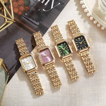 Elegant Women's Dress Watch - Square Steel Strap in Stylish Colors - Buy Center