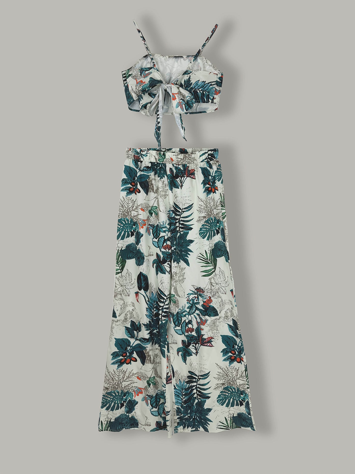 Tropical Print Camisole Set - Elegant Wide-Leg Pants for Summer - Buy Center
