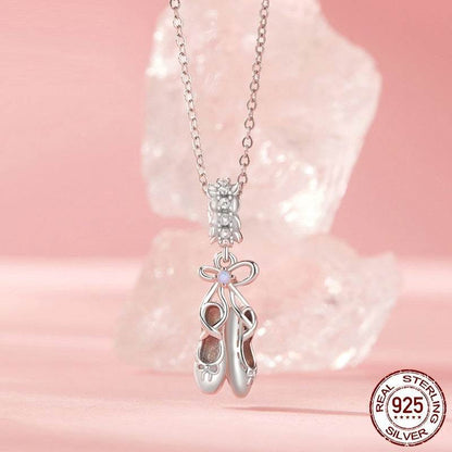 S925 Sterling Silver Ballet Shoe Pendant - Elegant Accessory for Dancers - Buy Center