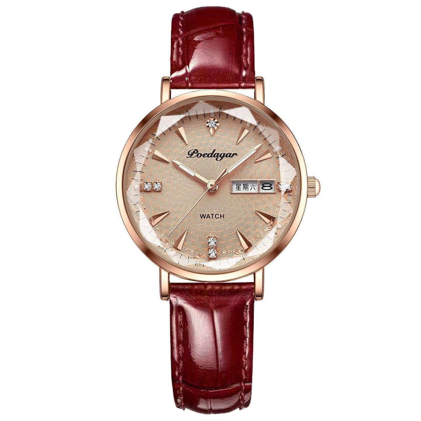 Stylish Women's Quartz Watch - Waterproof Design & Double Calendar Feature - Buy Center