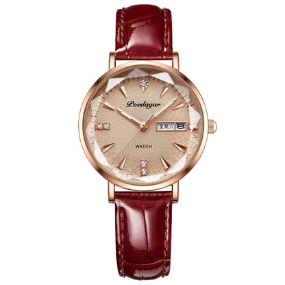 Stylish Women's Quartz Watch - Waterproof Design & Double Calendar Feature - Buy Center