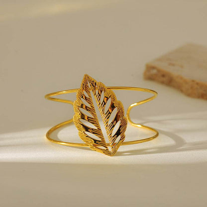 Buycenter Exaggerated Butterfly Leaf Bracelet - Stunning Inlaid Zircon Design - Buy Center
