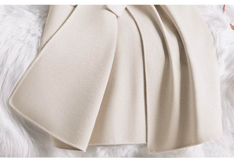 Buycenter Creamy-White Slim-Fit Woolen Coat for Women - Elegant Style - Buy Center