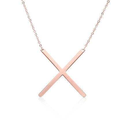 Fabulous Rose Gold Initial Letter Pendant Necklace - Premium K-Gold Design - Buy Center