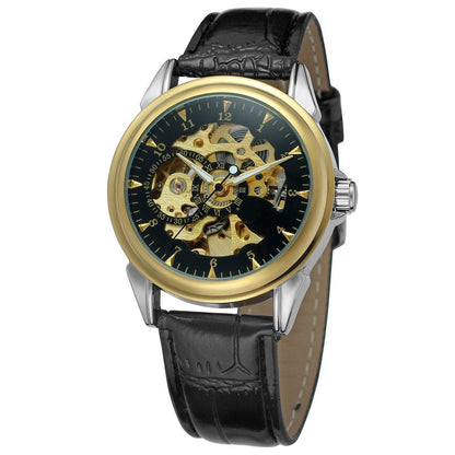 Men's Full Hollow Automatic Mechanical Watch - Stylish Stainless Steel Design - Buy Center