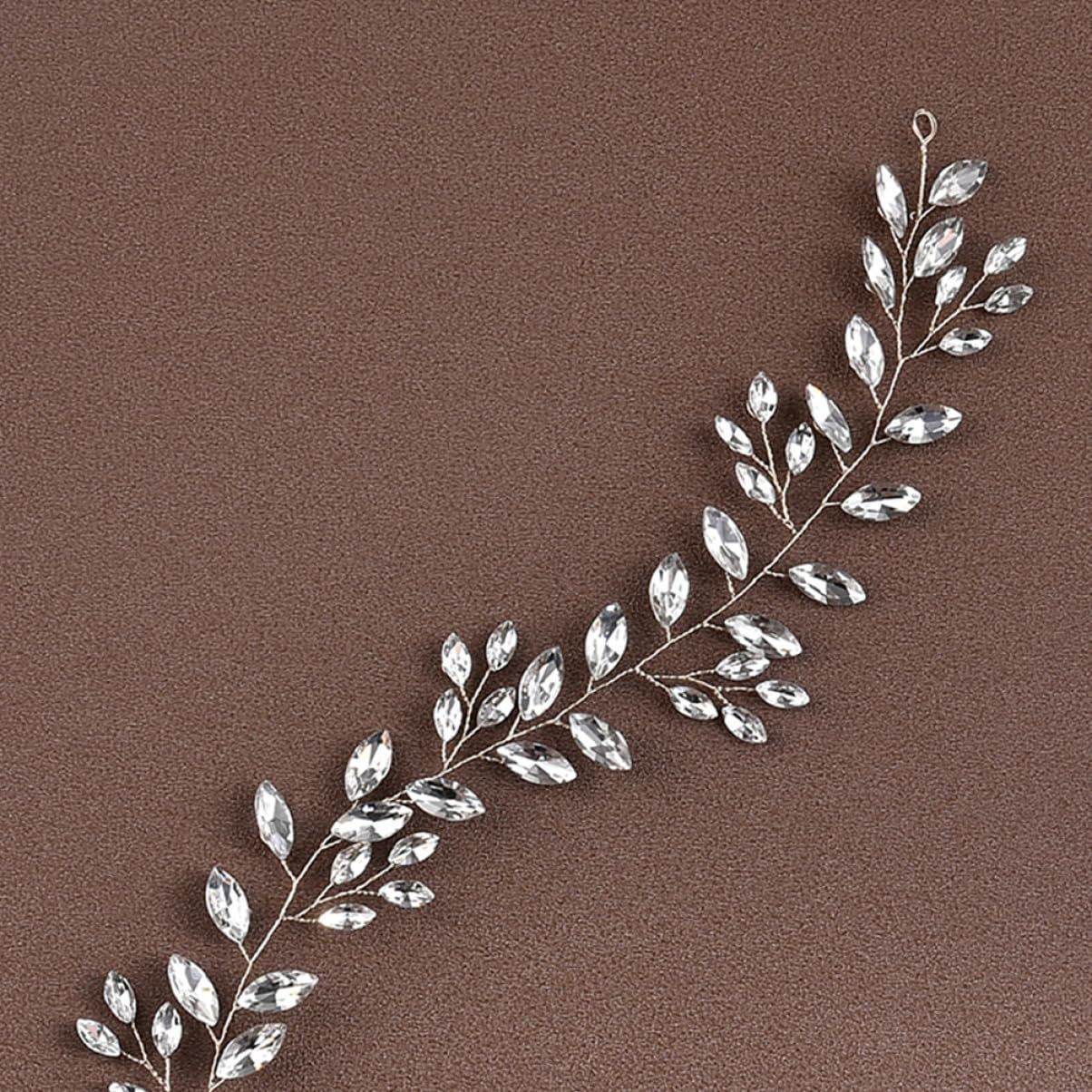 Horse Eye Silver Flexible Chain Headband - Elegant Wedding Hair Jewelry - Buy Center