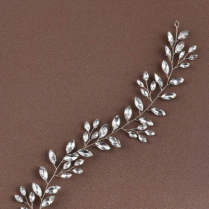 Horse Eye Silver Flexible Chain Headband - Elegant Wedding Hair Jewelry - Buy Center