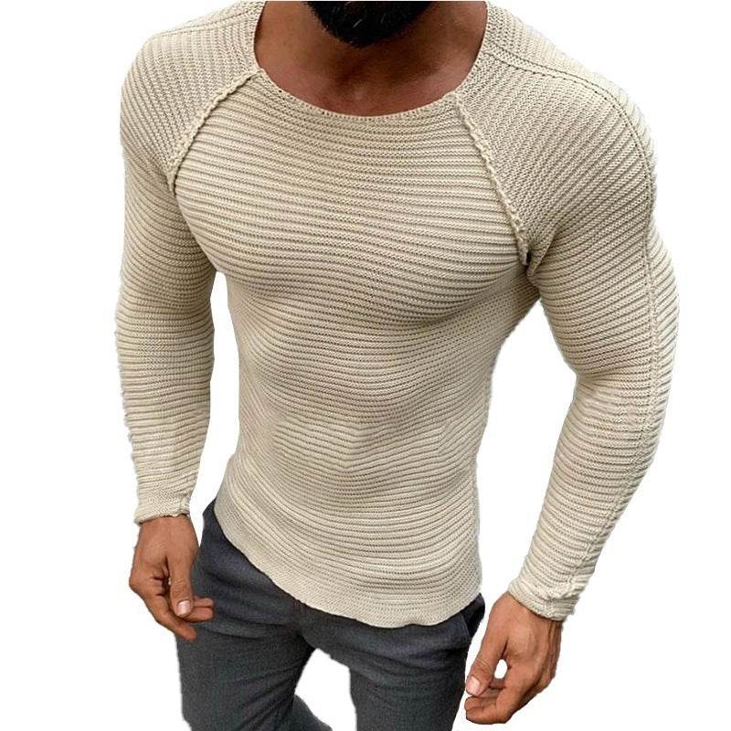 Buycenter Men's Crew Neck Pullover Sweater - Slim Fit Casual Knitwear - Buy Center