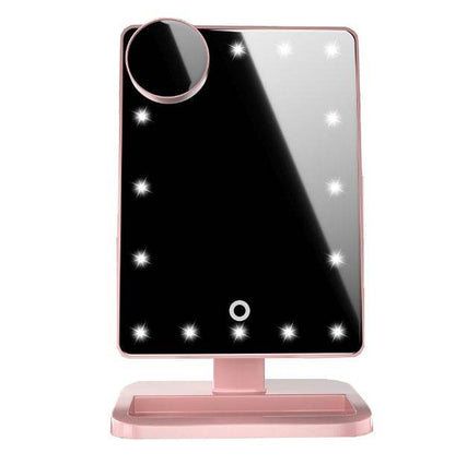 Touch Screen Makeup Mirror with 20 LED Lights & Bluetooth Speaker - Buy Center