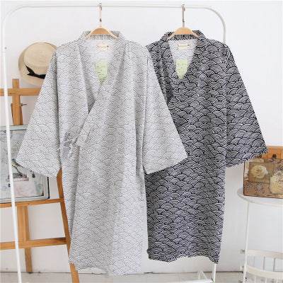 Pure Cotton Mid-Length Men's Robe - Breathable Double Gauze Comfort - Buy Center