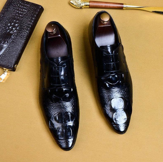 Buycenter Men's Business Suit Shoes - Pointed Leather, Comfortable Fit - Buy Center