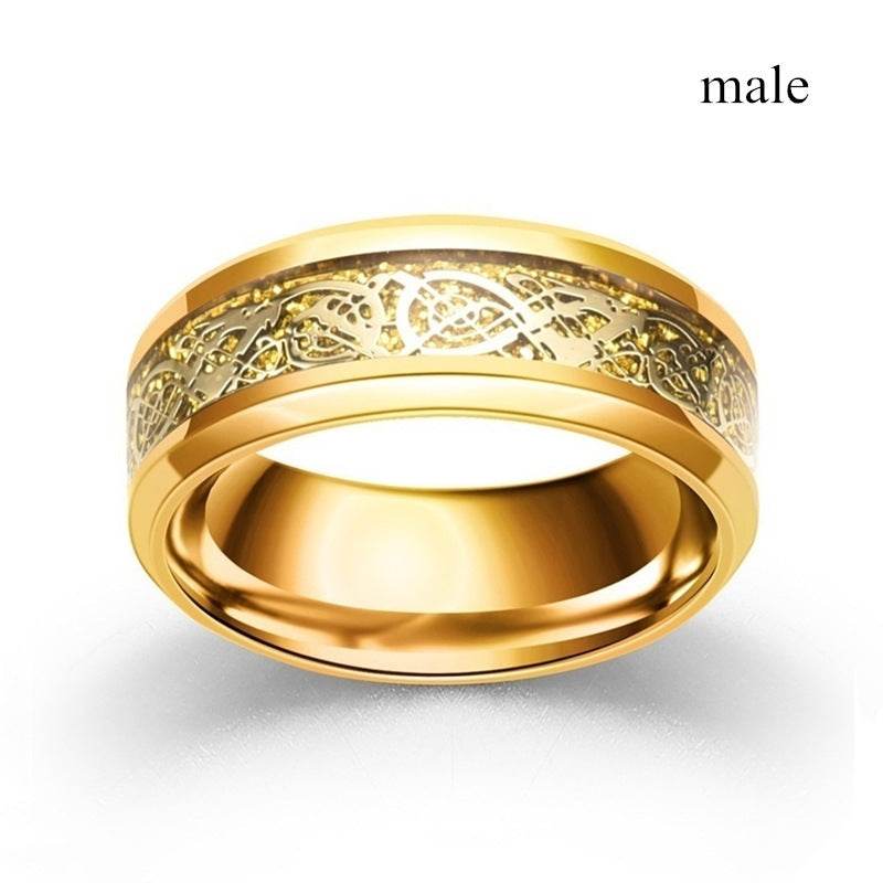 Golden Dragon Couple Ring - Zircon Engagement Rings for Stylish Couples - Buy Center