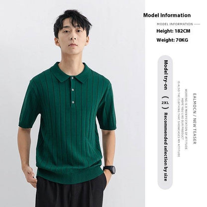 Men's Summer Casual Sweater - Breathable Short Sleeve in Solid Colors - Buy Center