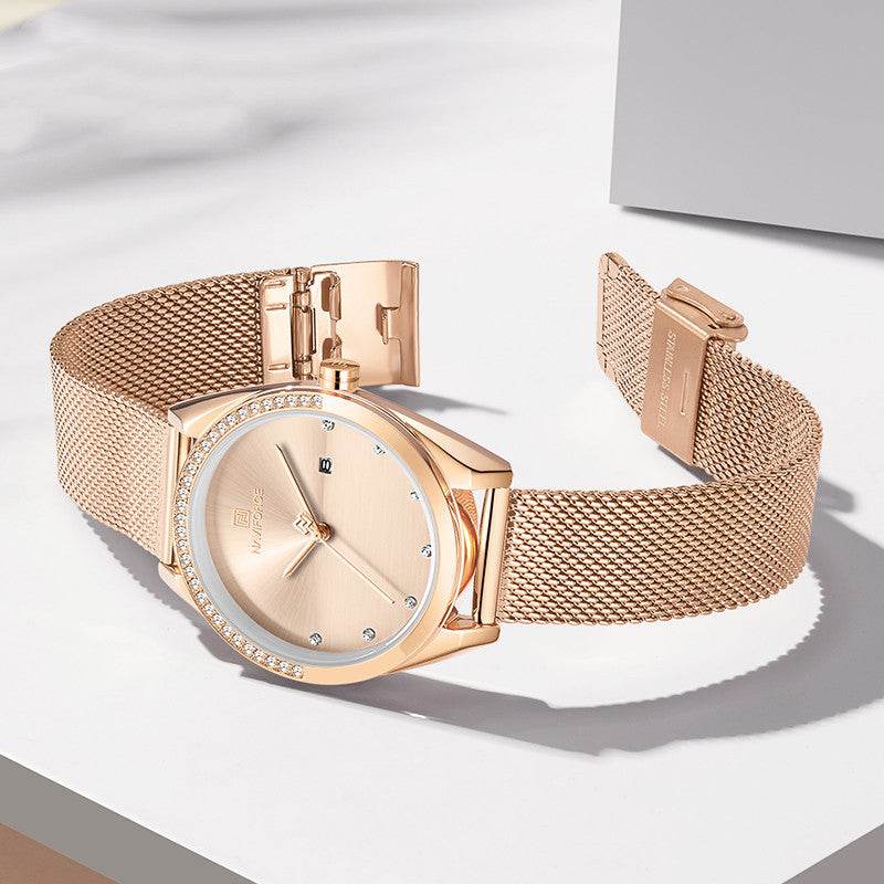 Stylish Waterproof Quartz Watch for Women - Calendar & World Time Feature - Buy Center