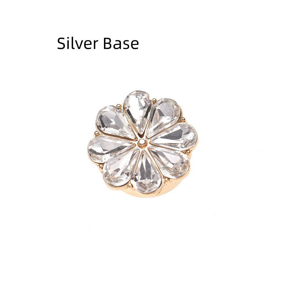 Elegant European Cufflinks for Women - Flower Rhinestone Design in 15mm - Buy Center