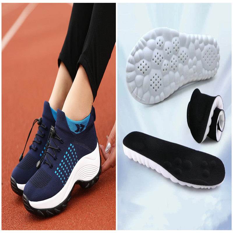 Buycenter Women's Breathable Sports Flats - High Elastic Woven Design - Buy Center