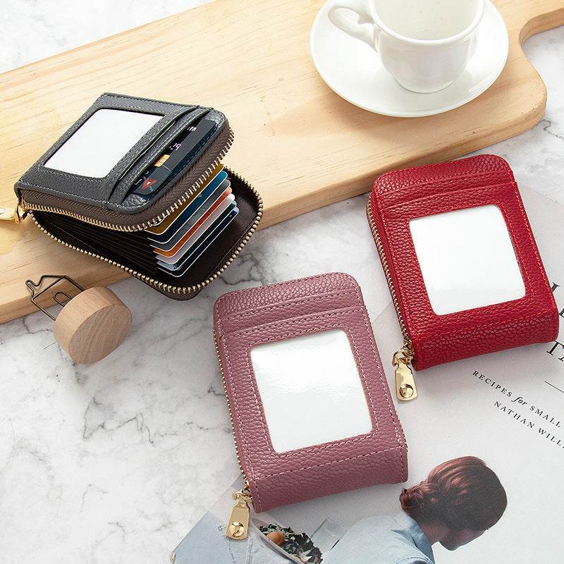 Women's Anti-Degaussing Mini Card Holder - Stylish PU Leather Wallet - Buy Center