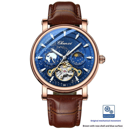Xinghe Luminous Tourbillon Mechanical Watch - Moon Phase, Stylish Design - Buy Center