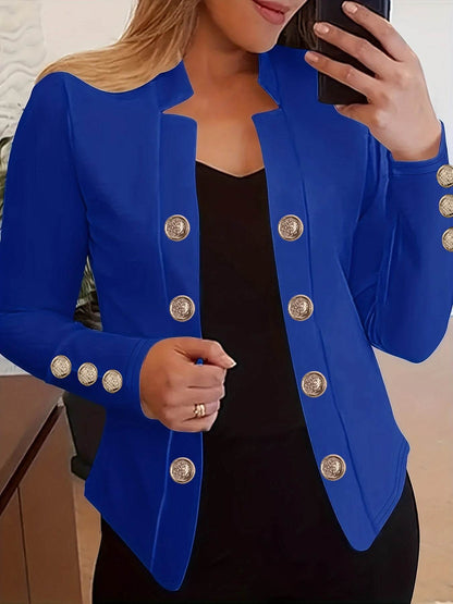 Buycenter Women's Fashion Blazer - Cuff Button Small Suit in Multiple Colors - Buy Center