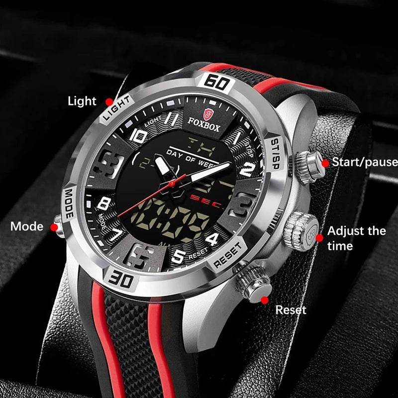 Men's Dual Display Sports Watch - Waterproof Chronograph for Active Lifestyles - Buy Center