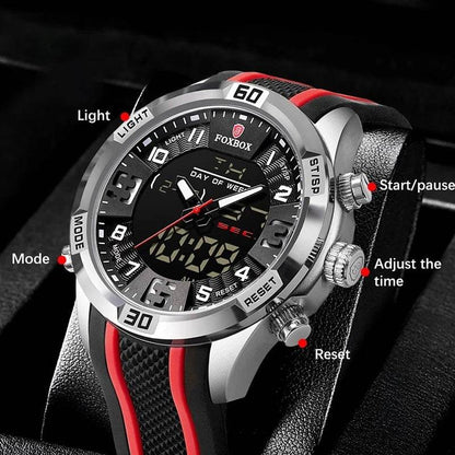 Men's Dual Display Sports Watch - Waterproof Chronograph for Active Lifestyles - Buy Center